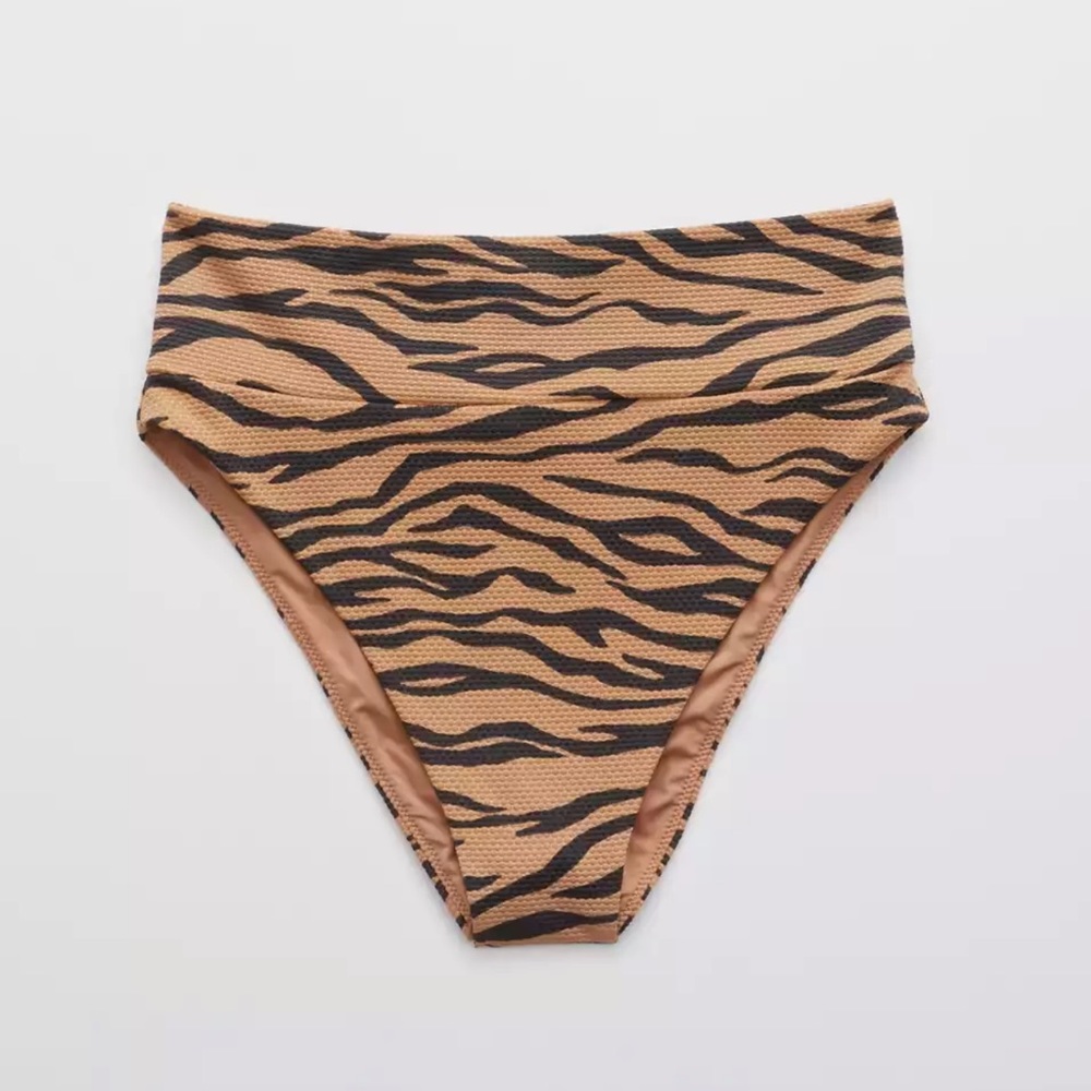 Aerie High Cut Zebra Print Bikini Bottoms